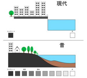 現代とちょっと前の比較　図版：トキ